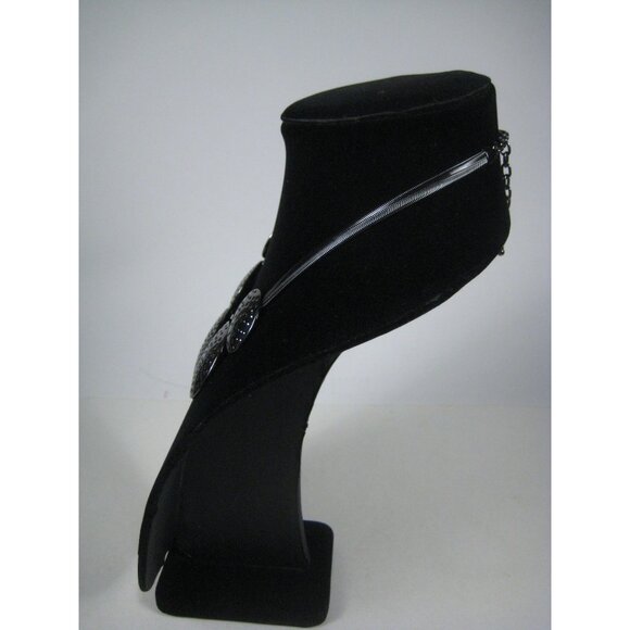 Joan Rivers Gun Metal Gray Bib Chain Necklace 18 Inch Cluster Hammered Statement - Picture 13 of 16